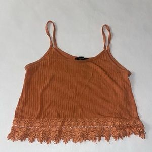 Orange Flowy Crop Top